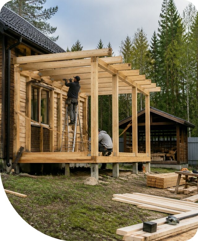 Строительство пристроек и построек на участке в Южноуральске